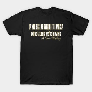 If You See Me Talking To Myself Move Along We're Having A Team Meeting T-Shirt